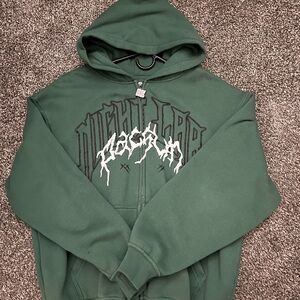 PacSun Dark Green Zip-Up Hoodie